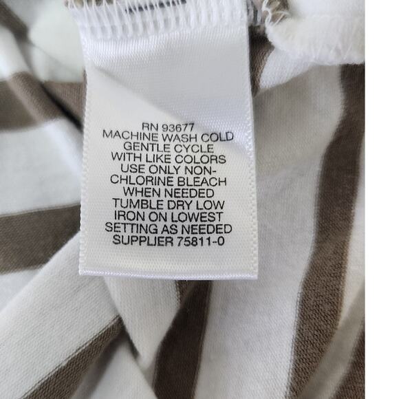 Liz Claiborne Short Sleeved Brown and White T-shirt Women's Size Small - Picture 4 of 14
